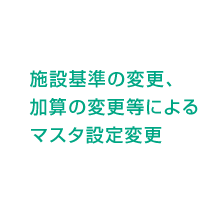 施設基準の変更、加算の変更等によるマスタ設定変更